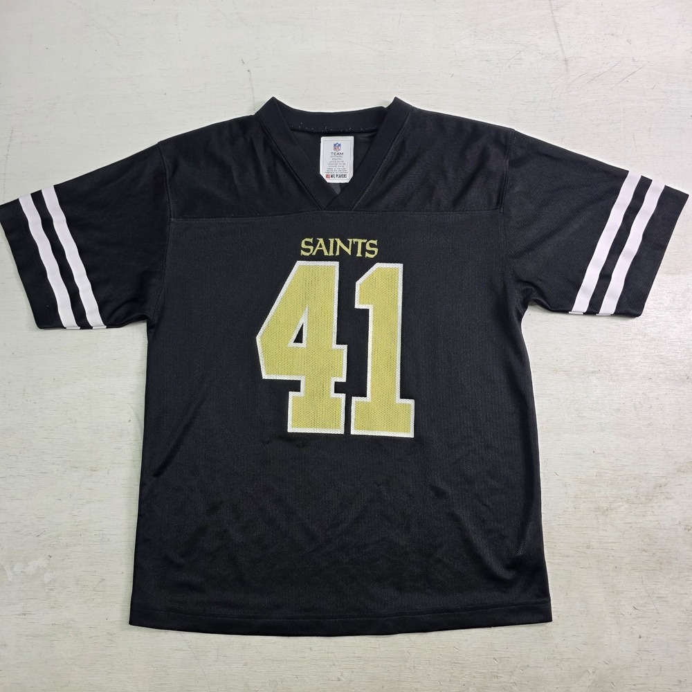 Alvin Kamara #41 New Orleans Saints NFL Black Gold Jersey Boys Youth L 14/16 VG‎